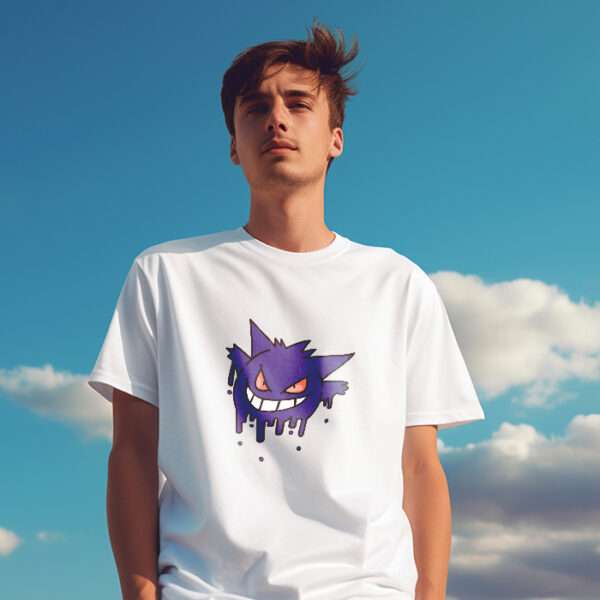 Gengar Pokemon, Gengar Pokemon tshirt, oversized tshirt, white, pokemon