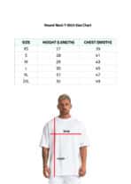 100% cotton 240 GSM round neck oversize tshirt size chart on mangal mood