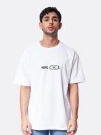 oversized round neck with 100% cotton and 240 GSM quality t shirt with 100% battery design printed which also means fully charged, fully energetic